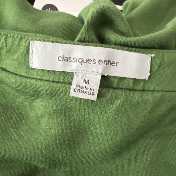 Classiques Entier Blouse Women Medium Green Brown Wood Chain Collar Casual Top - Picture 5 of 12